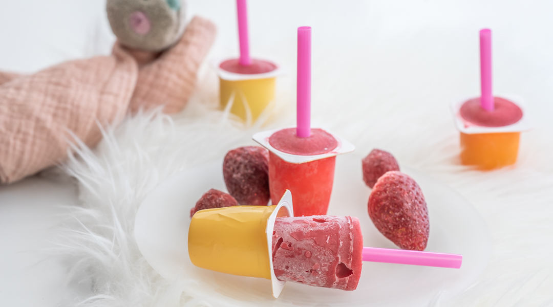 Sucette glacée fraises-petit suisse